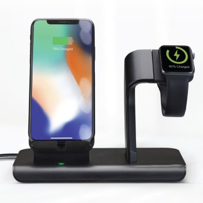 Wireless charging dock with apple watch holder